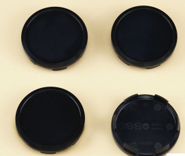 Set van 4 zwarte naafdoppen, buitenmaat 58 mm en klemmaat 54 mm