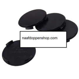 Set van 4 zwarte naafdoppen, buitenmaat doorsnede  63,5 mm en klemmaat 61,5 mm
