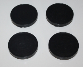 Set van 4 zwarte naafdoppen, buitenmaat 55 mm en klemmaat 51,5/52 mm