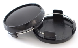 Set van 4 zwarte naafdoppen buitenmaat 65 mm en klemmaat 60,5 mm