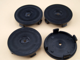 Set van 4 zwarte naafdoppen, buitenmaat 55 mm en klemmaat 52,5 mm