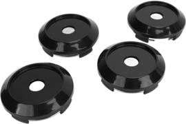 Set van 4 zwarte hogere naafdoppen met ring, buitenmaat 64 mm en klemmaat 59 mm