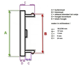 Set van 4 zwarte naafdoppen carbonlook, buitenmaat 60 mm en klemmaat 57 mm