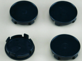 Set van 4 zwarte naafdoppen, buitenmaat doorsnede 53,7 mm en klemmaat 51,5 mm