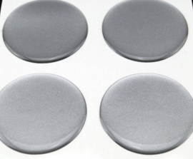 Zilvergrijze siliconen stickers, set van 4, zelfklevend, 60 mm doorsnede