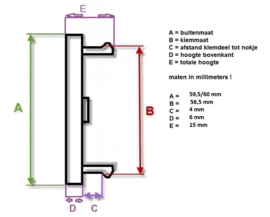 Set van 4 zwarte naafdoppen met ring, buitenmaat 60 mm en klemmaat 56,5mm