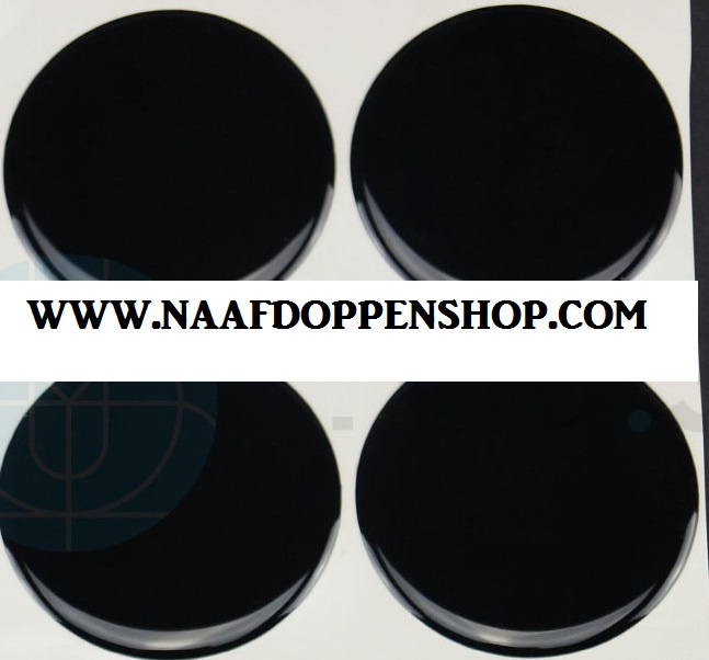 Zwarte  siliconen stickers, set van 4, zelfklevend, 56 mm doorsnede