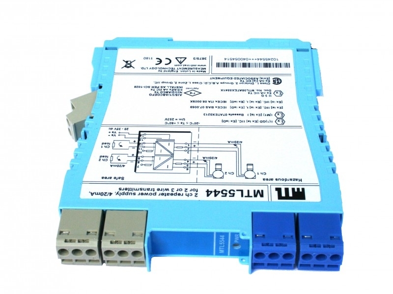 MTL 5544 - 2 channel 2/3 wire Transmitter repeater