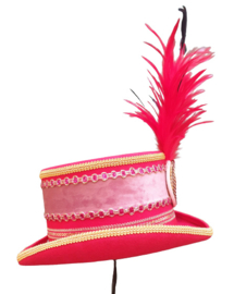 Opgemaakte hoed:Rood/Roze
