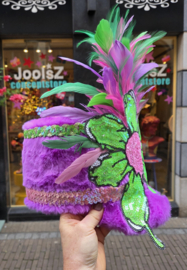 Hoge Fanfare pet Pluche Paars Flower