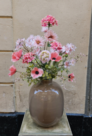 Vaas Pip Studio Khaki met zijdebloemen