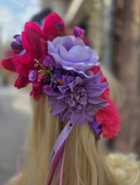 Bloemenband Fuchsia/Paars