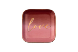 Love Plate "Love" Roze 11 x 11