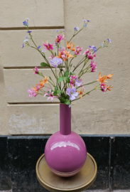 Vaas Pip Studio 33 cm roze met zijdebloemen