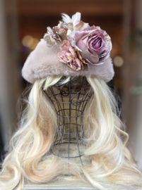 Fluffy Baret Beige Bloemen