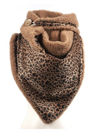 Teddy triangel sjaal Camel Panter