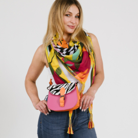 Zadeltasje Roze/Oranje Zebra