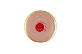 Love Plate "Smile" Roze 13 x 13