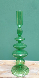 Glazen kandelaar Groen 26 cm