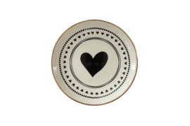 Love Plate "Hartje" Zwart 10 x 10