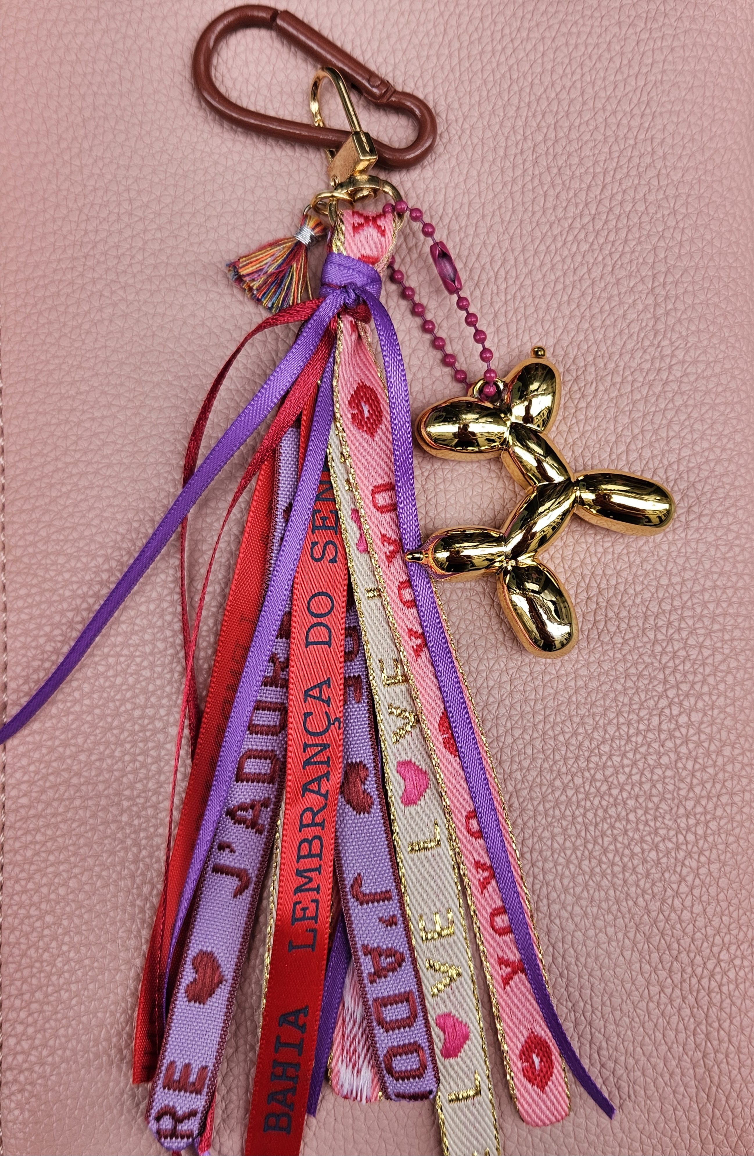 Sleutel/Tashanger Rood/Lila/Roze met Ballonhondje