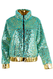 Pluche glamour jasje Panter/Turquoise