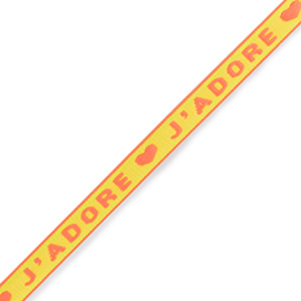 Festivalbandje; "J'ADORE" NEON YELLOW-ORANGE