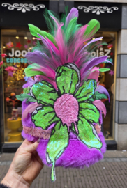 Hoge Fanfare pet Pluche Paars Flower