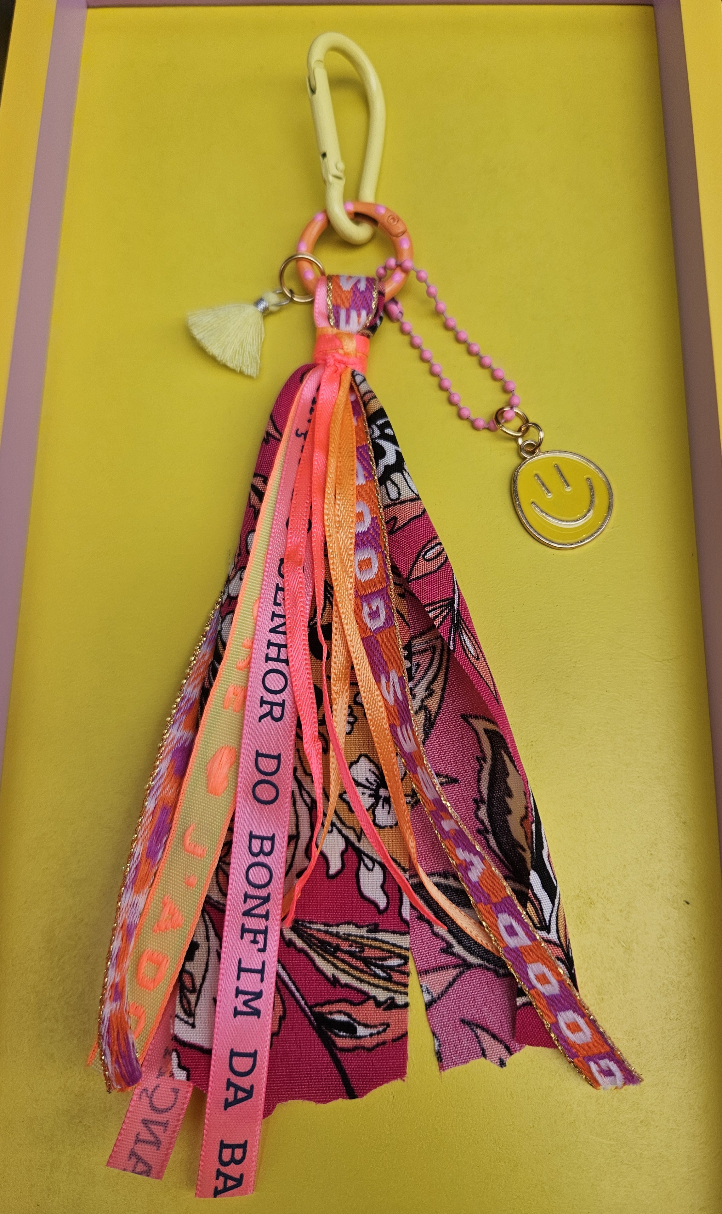Sleutelhanger Smiley Geel