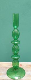 Glazen kandelaar Groen 27 cm