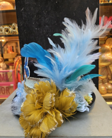 Opgemaakte hoed Zwart Blauw/Goud