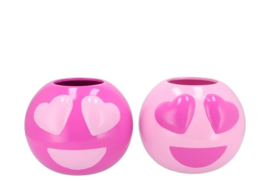 Smiley Pot hearts Set Fuchsia/Roze L