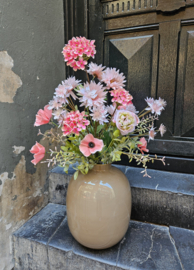 Vaas Pip Studio Khaki met zijdebloemen