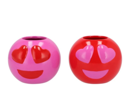 Smiley Pot hearts Set Fuchsia/Rood L