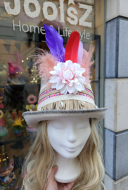 Opgemaakte hoed IBIZA Rood/Roze/Paars
