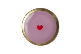 Love Plate "Heart" Roze/Pink 10 x 10