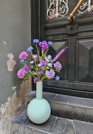 Vaas Pip Studio 42 cm Lichtblauw/Groen met zijdebloemen