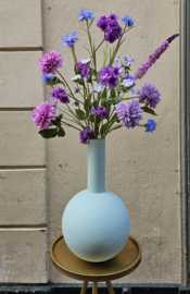 Vaas Pip Studio 42 cm Lichtblauw/Groen met zijdebloemen