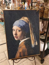 Meisje met de parel op perkament 51 x 71 cm