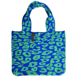 Shopper Blauw/Groen Panter