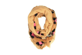 Panter Teddy KIDS-Sjaal met gesp Roze/Camel