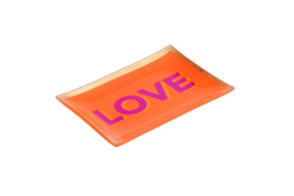 Love Plate "Love" Orange 10 x 14