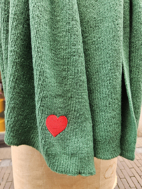 Sjaal rechthoek Groen met hartje
