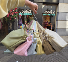 Leren Schoudertas Mexi Beige