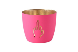 Theelicht "Middelvinger" Pink
