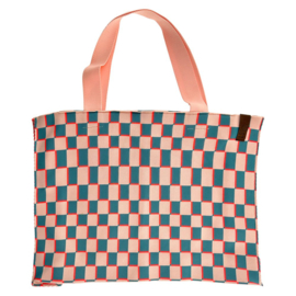 Shopper Roze/Blauw Blok