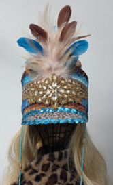 Hoge Fanfare pet Bruin/Aqua