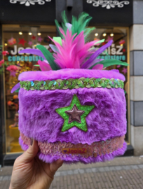 Hoge Fanfare pet Pluche Paars Flower