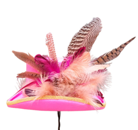 Opgemaakte hoed: Fuchsia/Panter