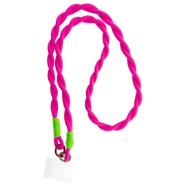 Telefoonkoord gedraaid Neon Pink/Groen